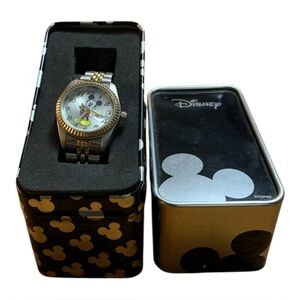 Disney Women's Mickey Mouse Gold & Silver-Tone Stainless Steel Band Watch MCK618